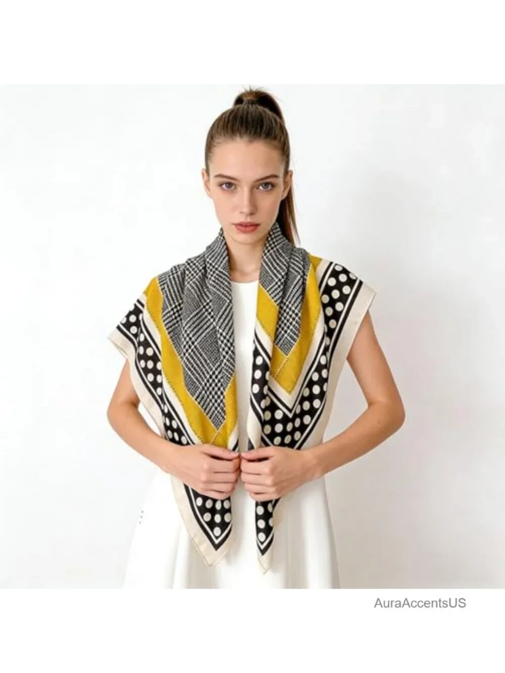 35 Inch Square Fashion Scarf Headscarf Hair Scarf Sleeping Neck Scarf for Women